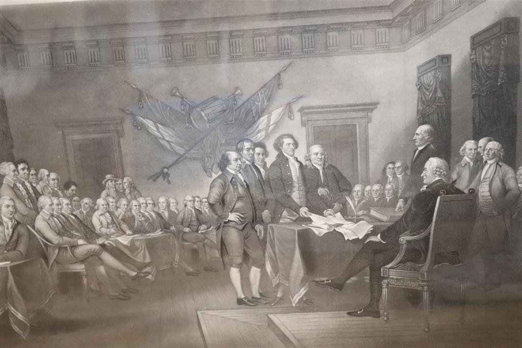 Sadd after Trumbull, steel engraving, The Declaration of Independence, published by J. Neale, 34 x 47cm